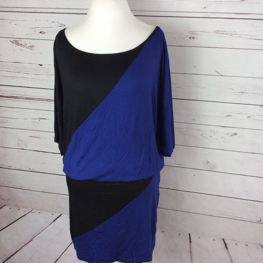 Maitai Womens Dress Jersey Black Cobalt Blue Scoop